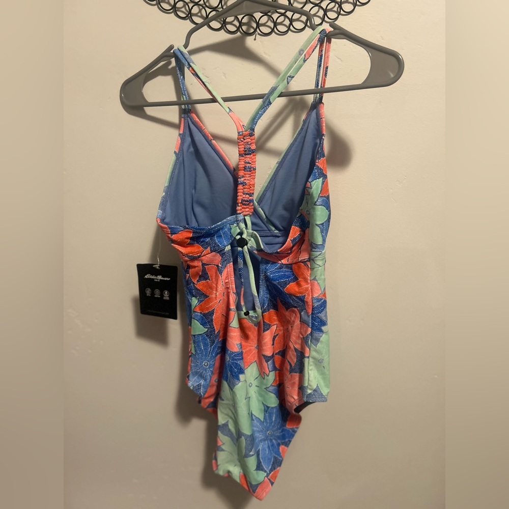 Eddie Bauer Floral Braided Back One Piece – Size M (NWT) - Picture 2 of 6
